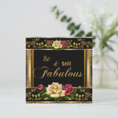 第80回バースデーパーティードレッドローズ金ゴールドヴィンテージ 招待状 (スタンド正面)