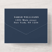 第80回バースデーパーティーネイビーブルーシンプルモダン オールインワン招待状 (裏面)