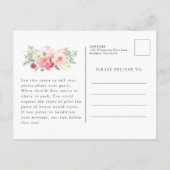 第80回バースデーパーティーフェミニンピンクフローラインビタ インビテーションポストカード (裏面)