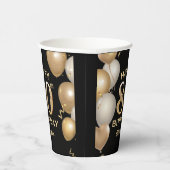 第80回バースデーパーティーブラック&金ゴールドバルーン 紙コップ (右)