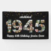 第80回バースデーパーティー写真コラージュ設立1945 横断幕 (横)