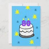 第80回バースデーパーティー招待無料80キャンドルオンケーキ 招待状 (正面)