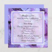 第80回バースデーパーティー招待紫紫陽花 招待状 (正面/裏面)