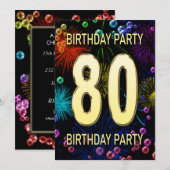 第80回バースデーパーティー招待花火大会 招待状 (正面/裏面)