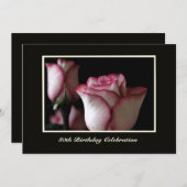 第80回バースデーパーティー招待豪華なバラ 招待状 (正面/裏面)