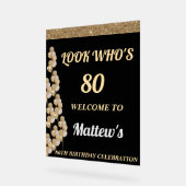 第80回バースデーパーティー歓迎サイン男性へ アクリルサイン (傾斜)