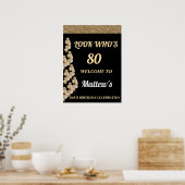 第80回バースデーパーティー歓迎サイン男性へ ポスター (キッチン)