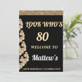 第80回バースデーパーティー歓迎サイン男性へ 招待状 (スタンド正面)