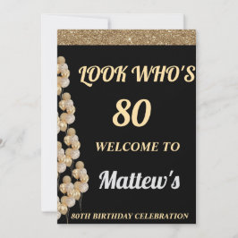 第80回バースデーパーティー歓迎サイン男性へ 招待状