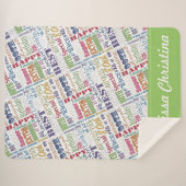 第80回バースデーパーティー特別モノグラパーソナライズされたム シェルパブランケット (正面(横))