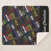 第80回バースデーパーティー特別モノグラパーソナライズされたム シェルパブランケット (正面(横))