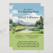 第80回バースデーパーティー男子ゴルフテーマパーティー 招待状 (正面/裏面)