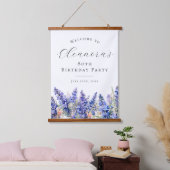 第80回バースデーパーティー7月誕生フラワーウェルカム 吊り下げ型タペストリー (寝室)