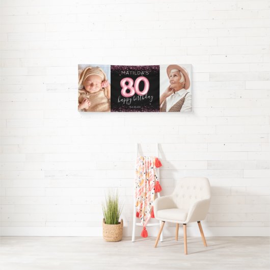 第80回ブラックピンクハッピーバースデーフォトバナー 横断幕 (インサイチュ)