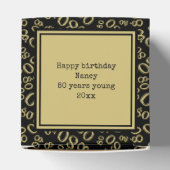 第80回写真保管 – ブラック/金ゴールド番号模様 フェイバーボックス (上部)