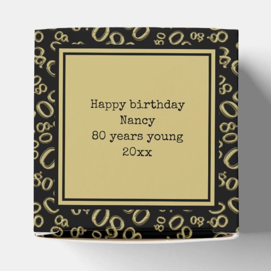 第80回写真保管 – ブラック/金ゴールド番号模様 フェイバーボックス (上部)