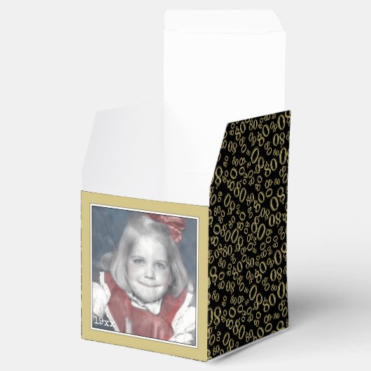 第80回写真保管 – ブラック/金ゴールド番号模様 フェイバーボックス (オープン)