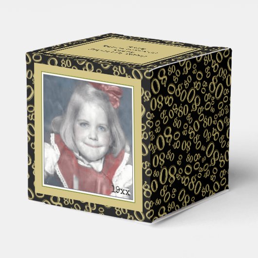 第80回写真保管 – ブラック/金ゴールド番号模様 フェイバーボックス (裏面サイド)