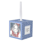 第80回写真保管 – 青/白ナンバパターン キューブオーナメント (裏面アングル)