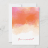 第80回誕生パーティー赤面ピンクウォーターカラー 招待状 (裏面)