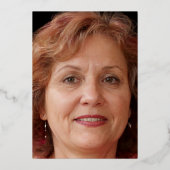 第80回誕生パーティー金ゴールド青色写真抽象芸術 箔招待状 (裏面)