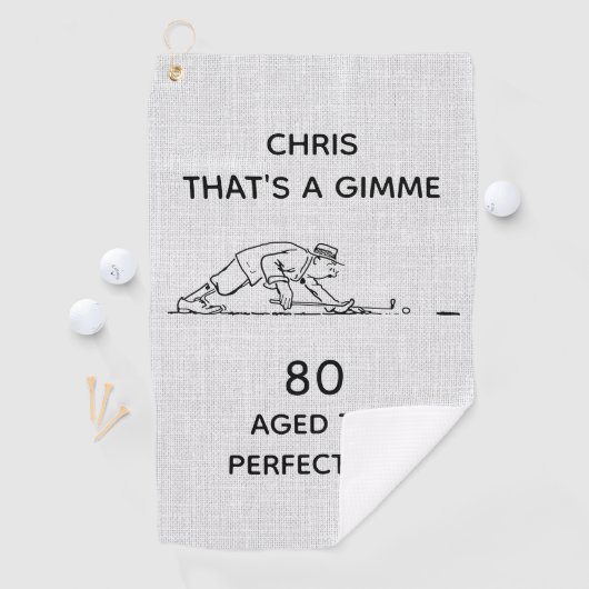 第80回誕生日おもしろいゴルファーパーソナライズされた名ゴルフ ゴルフタオル (インサイチュ)