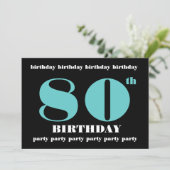 第80回誕生日パーティーの招待テンプレート 招待状 (スタンド正面)