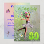 第80回誕生日パーティーの招待状 招待状 (正面/裏面)