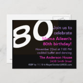 第80回誕生日パーティーはがき招待状 インビテーションポストカード (正面/裏面)