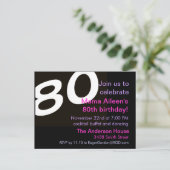 第80回誕生日パーティーはがき招待状 インビテーションポストカード (スタンド正面)