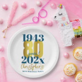 第80回誕生日パーティータイポグラフィ日 ペーパープレート (パーティー)