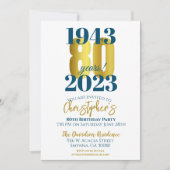 第80回誕生日パーティータイポグラフィ日 招待状 (正面)