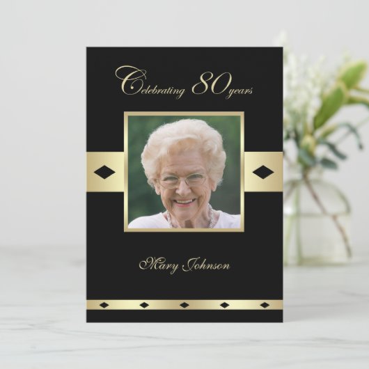 第80回誕生日パーティー招待写真80th 招待状 (スタンド正面)