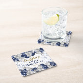 第80回誕生日パーティー海軍バルーン スクエアペーパーコースター (インサイチュ)