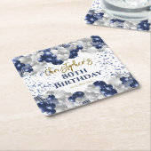 第80回誕生日パーティー海軍バルーン スクエアペーパーコースター (アングル)