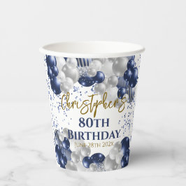 第80回誕生日パーティー海軍バルーン 紙コップ