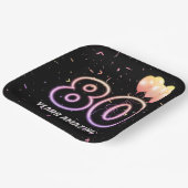 第80回誕生日パーティー風船と紙吹雪 ペーパープレート (傾斜あり)