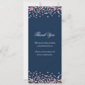 第80回誕生日プログラム感謝していバラ金ゴールドネイビーブルー 招待状 (裏面)