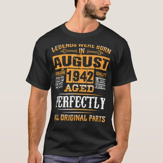 第80回誕生日レジェンド生まれ威厳がある贈り物1942 80 Tシャツ (正面)