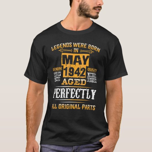 第80回誕生日レジェンド生まれ1942年5月80年 Tシャツ (正面)