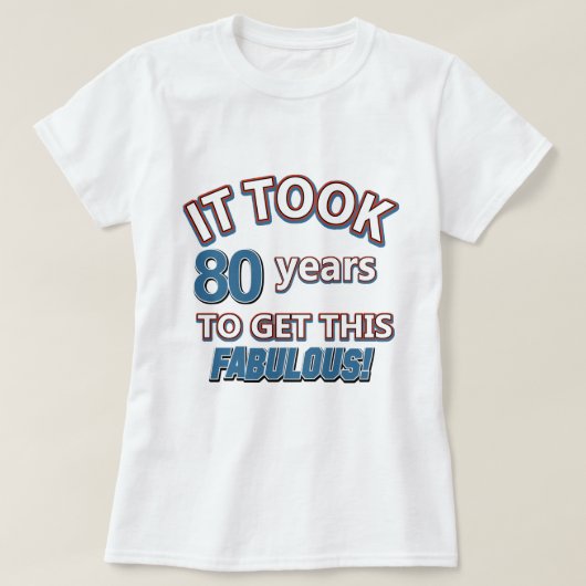 第80年の誕生日のデザイン Tシャツ (デザイン正面)