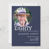 第80期メンス誕生日パーティー写真80Navy Blue 招待状 (正面)