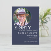 第80期メンス誕生日パーティー写真80Navy Blue 招待状 (スタンド正面)