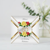 第80期女子バースデーパーティー赤い黄色のバラ 招待状 (スタンド正面)