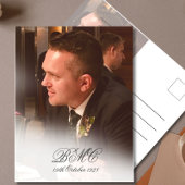 第80期男性誕生日シンプルフォトエレガント招待状 ポストカード