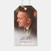 第80期男性誕生日シンプル写エレガント真 ギフトタグ (正面)