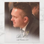 第80期男性誕生日シンプル写エレガント真 ワインラベル (シングルラベル)