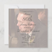 第80期男性誕生日シンプル写エレガント真 招待状 (正面)