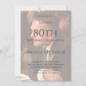 第80期男性誕生日シンプル写エレガント真 招待状 (正面)