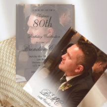 第80期男性誕生日シンプル写エレガント真